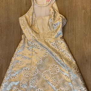 Gold and White Lilly Pulitzer mini dress.